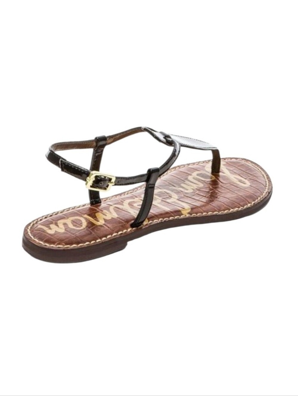 Sam Edelman Black Gigi Leather T-Strap Slingback Sandal - Picture 5 of 11